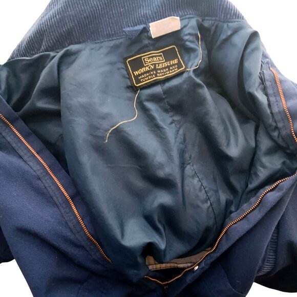 Mens 38 Small Vintage Coveralls 70's Sears Work & Leisure Blue Mechanic Cosplay - Picture 9 of 9